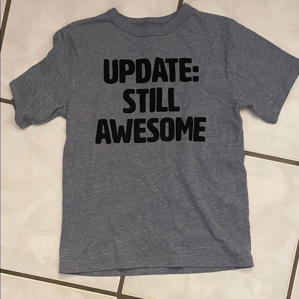 Blueish Gray Kids T-Shirt with Black Print